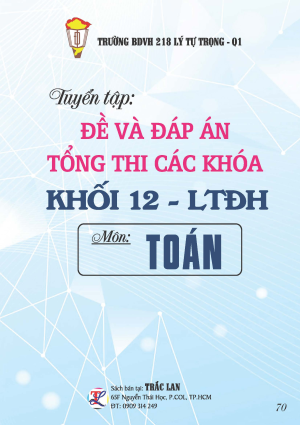 ĐỀ VÀ ĐÁP ÁN TỔNG THI CÁC KHÓA KHỐI 12 MÔN TOÁN