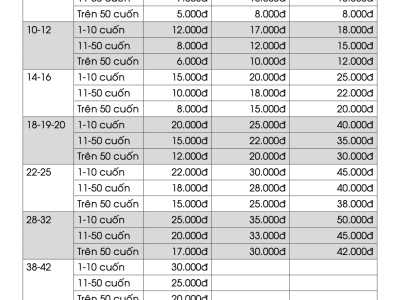 Báng giá đóng sách lò xo