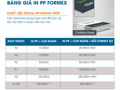 Bảng giá In PP Formex