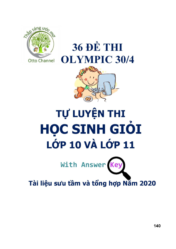 36 ĐỀ THI OLYMPIC TỰ LUYỆN THI HỌC SINH GIỎI LỚP 10 - 11