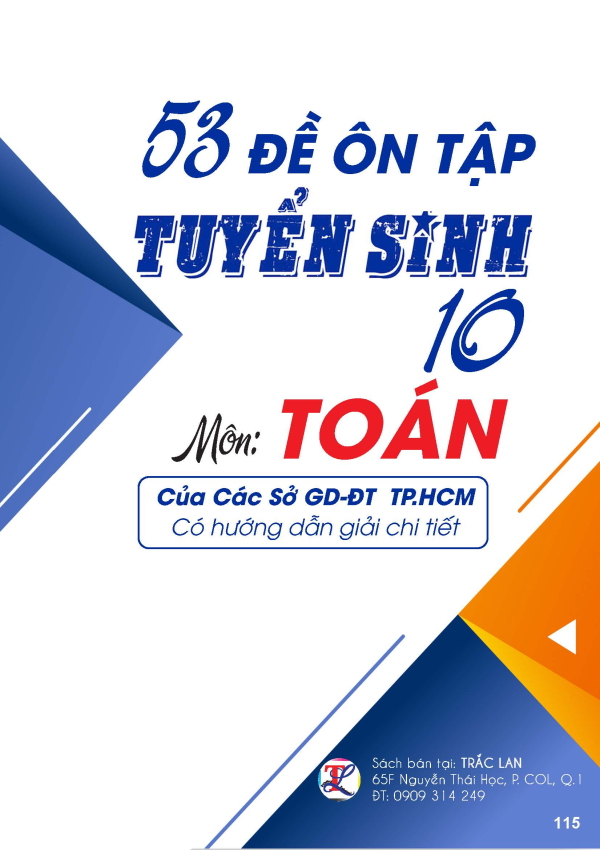 53 đề &ocirc;n tập tuyển sinh To&aacute;n 10