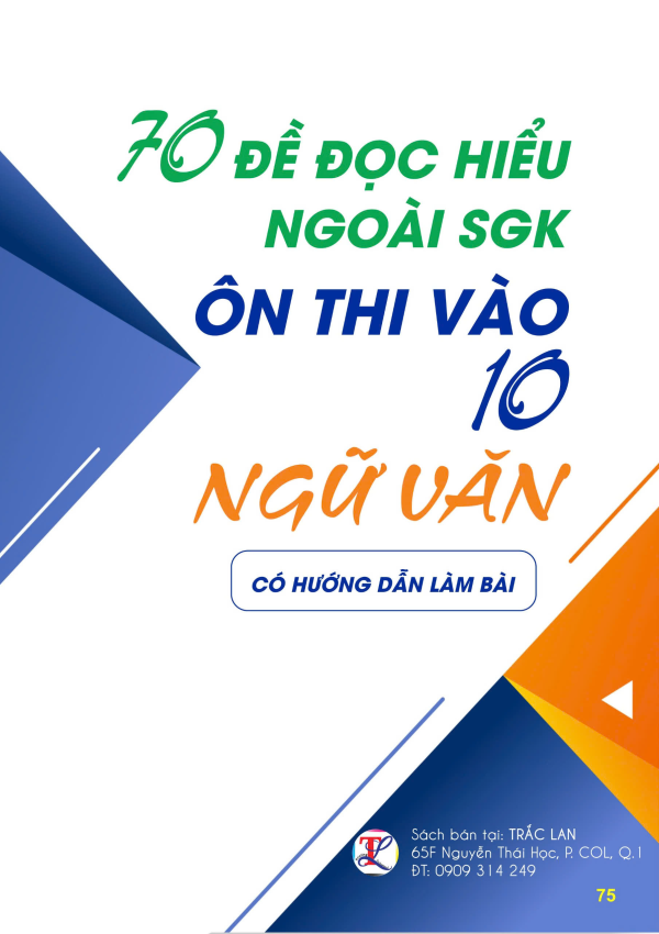 70 đề đọc hiểu ngoài SGK ôn thi vào 10 môn Ngữ Văn