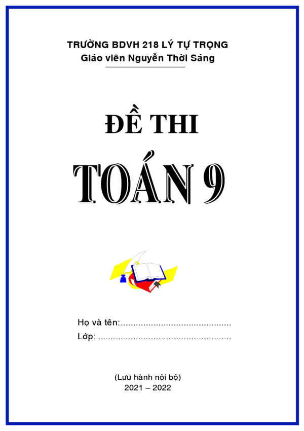 Đề thi Toán 9 trường 218 LTT