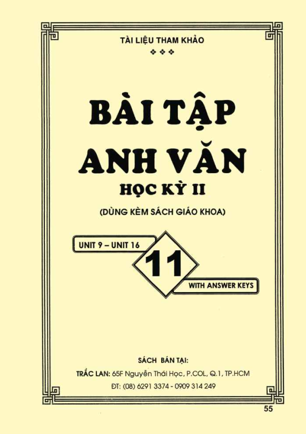 BÀI TẬP ANH VĂN HỌC KÌ II TIẾNG ANH 11