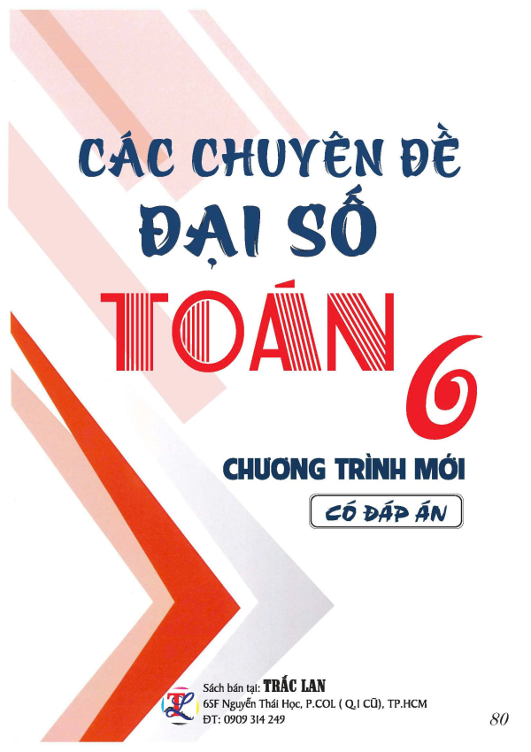 CÁC CHUYÊN ĐỀ ĐẠI SỐ TOÁN LỚP 6