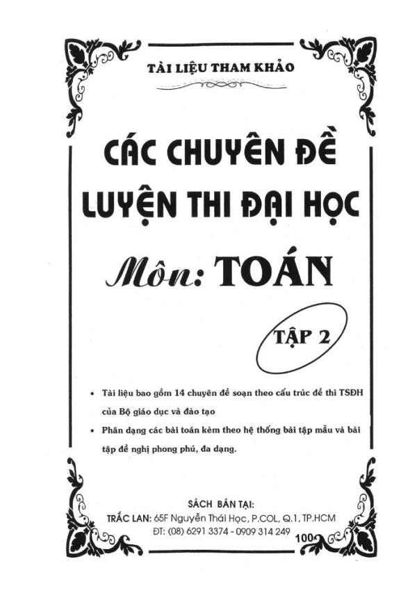 CÁC CHUYÊN ĐỀ LUYỆN THI ĐẠI HỌC MÔN TOÁN - TẬP 2