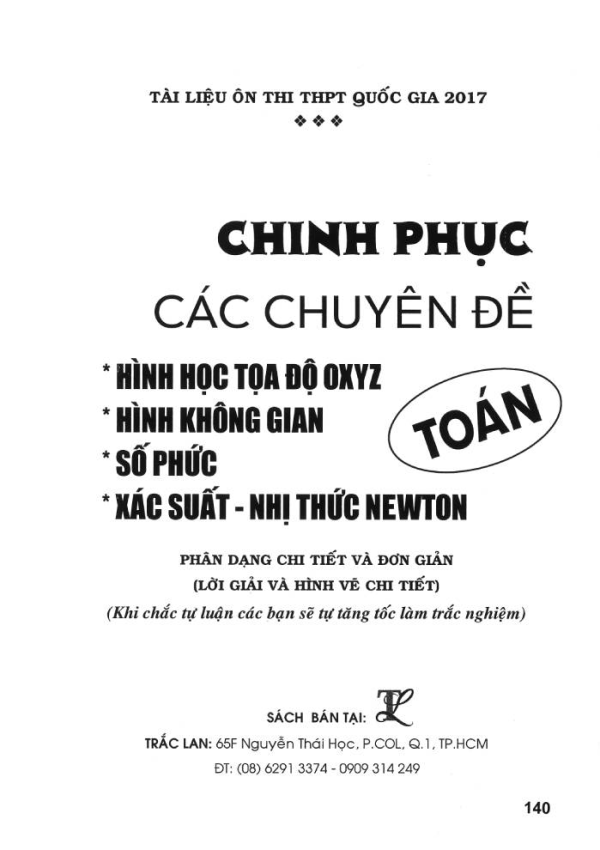 CHINH PHỤC CÁC CHUYÊN ĐỀ TOÁN 12