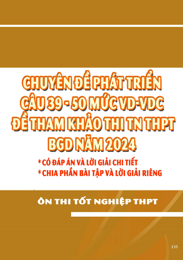 CHUYÊN ĐỀ PHÁT TRIỂN TRONG ĐỀ THAM KHẢO TN THPT MÔN TOÁN