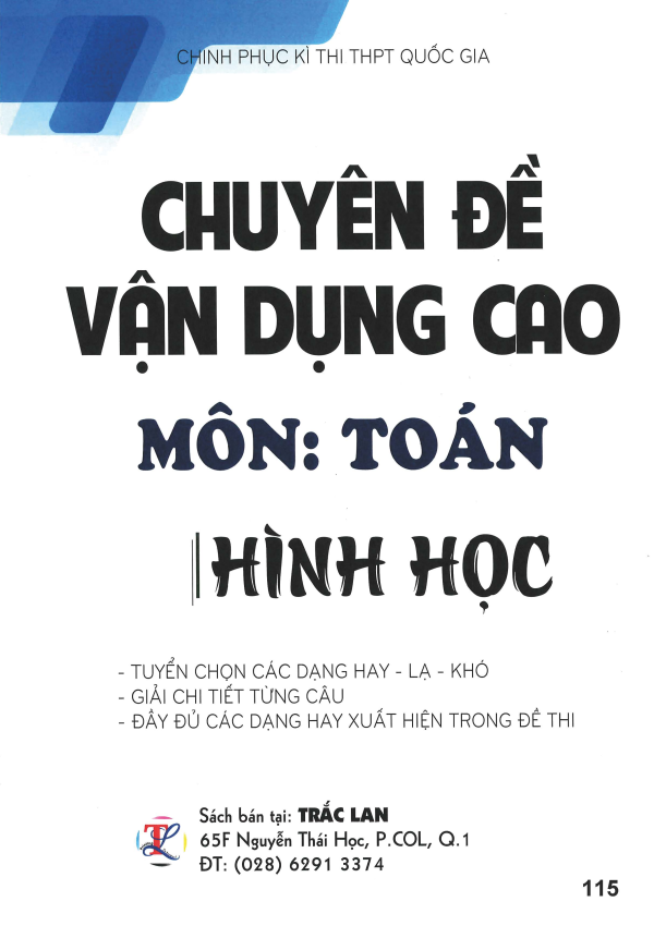 CHUY&Ecirc;N ĐỀ VẬN DỤNG CAO M&Ocirc;N TO&Aacute;N (H&Igrave;NH HỌC)