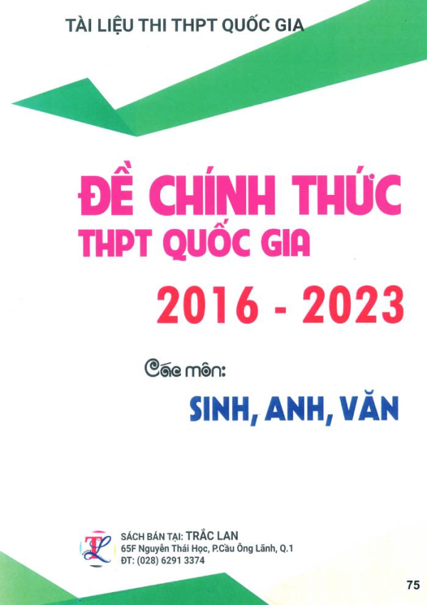 ĐỀ CHÍNH THỨC THPT QUỐC GIA (SINH - ANH - VĂN)