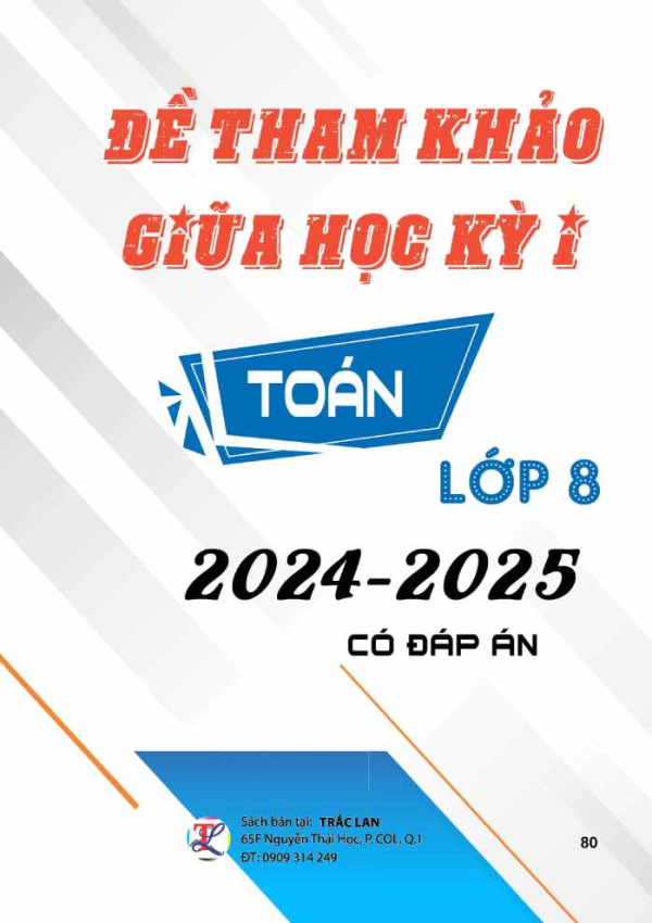 ĐỀ THAM KHẢO GIỮA HỌC KỲ I TOÁN LỚP 8