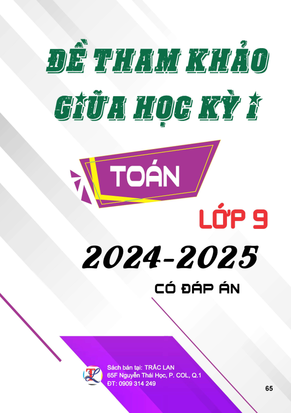 ĐỀ THAM KHẢO GIỮA HỌC KỲ I TOÁN LỚP 9