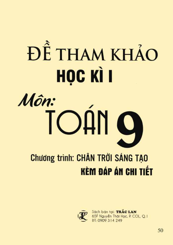 ĐỀ THAM KHẢO HỌC KÌ I TOÁN 9
