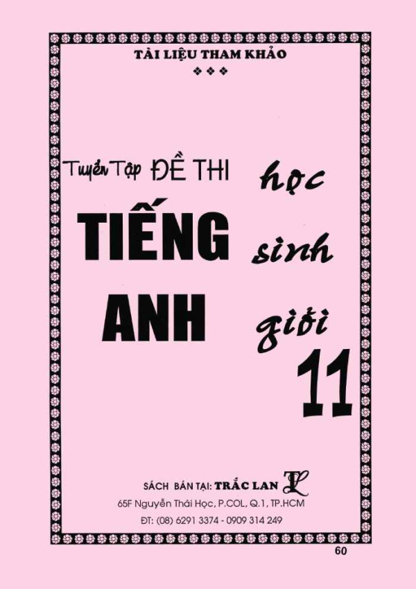 ĐỀ THI HỌC SINH GIỎI TIẾNG ANH 11