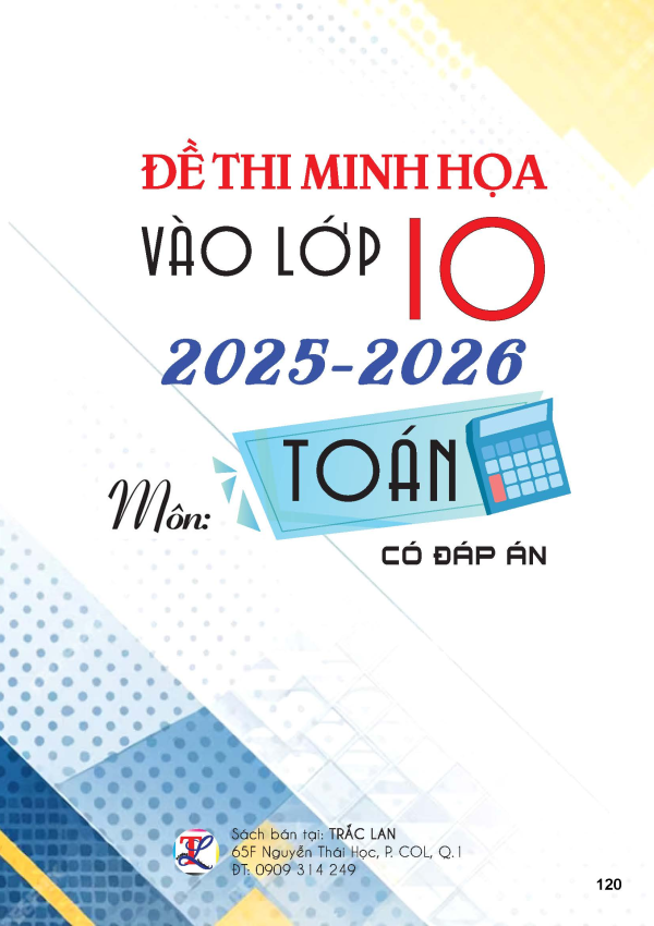 ĐỀ THI MINH HOẠ VÀO LỚP 10 MÔN TOÁN