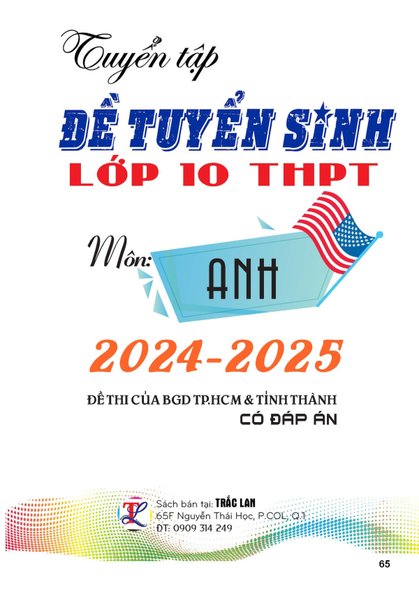 Đề tuyển sinh ANH TP.HCM & TỈNH THÀNH 2025