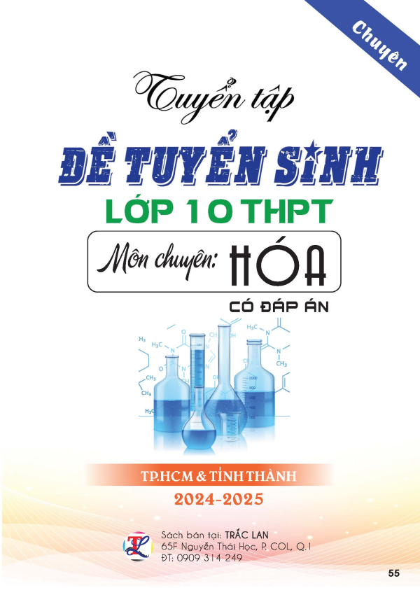 ĐỀ TUYỂN SINH LỚP 10 MÔN HOÁ CHUYÊN TP HCM & CÁC TỈNH THÀNH