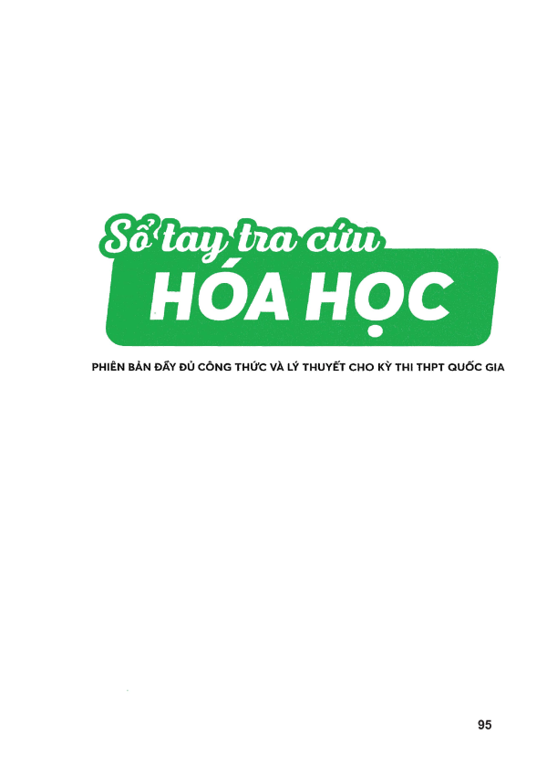 SỔ TAY TRA CỨU HÓA HỌC