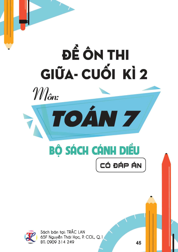 Đề ôn thi giữa - cuối kỳ 2 môn Toán 7 - Bộ sách cánh diều