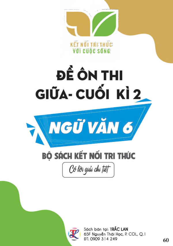 Đề ôn thi giữa - cuối kỳ 2 môn Ngữ Văn 6 - Bộ sách Kết nối tri thức