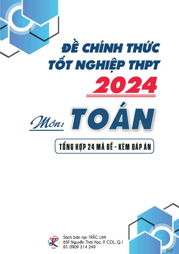 Đề thi chính thức tốt nghiệp THPT 2024 Môn Toán