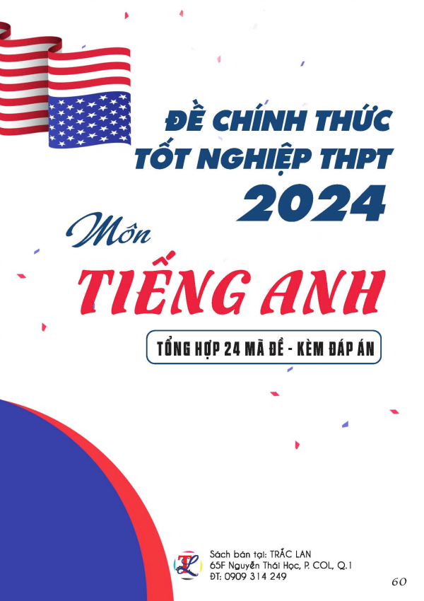 Đề thi chính thức tốt nghiệp THPT 2024 Môn Tiếng Anh