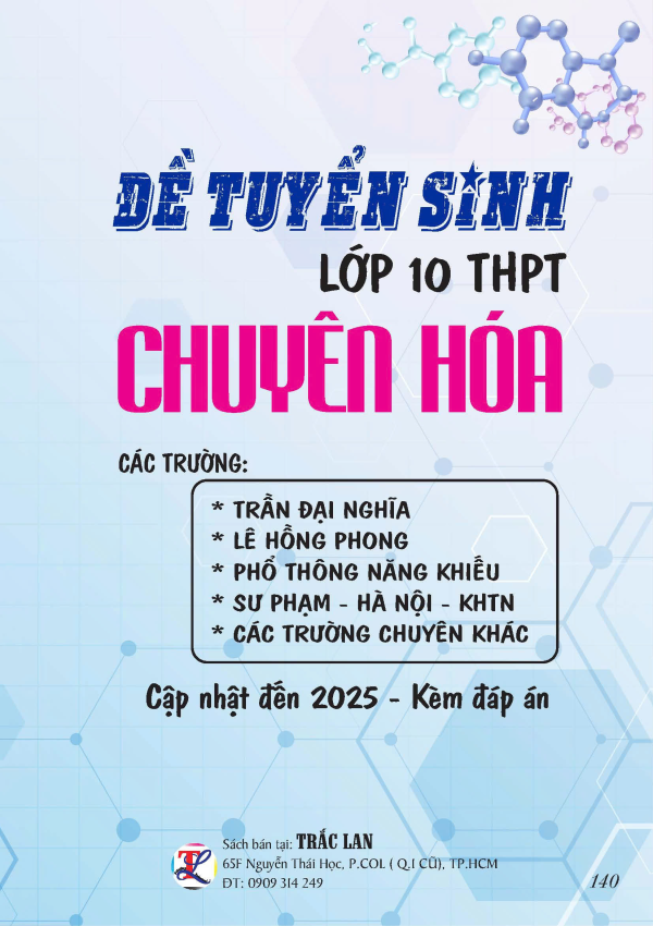 ĐỀ TUYỂN SINH LỚP 10 CHUYÊN HÓA