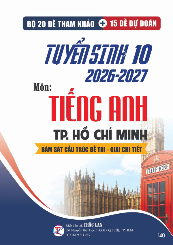 BỘ ĐỀ THAM KHẢO + DỰ ĐO&Aacute;N TS10 M&Ocirc;N TIẾNG ANH TP.HCM 2026-2027